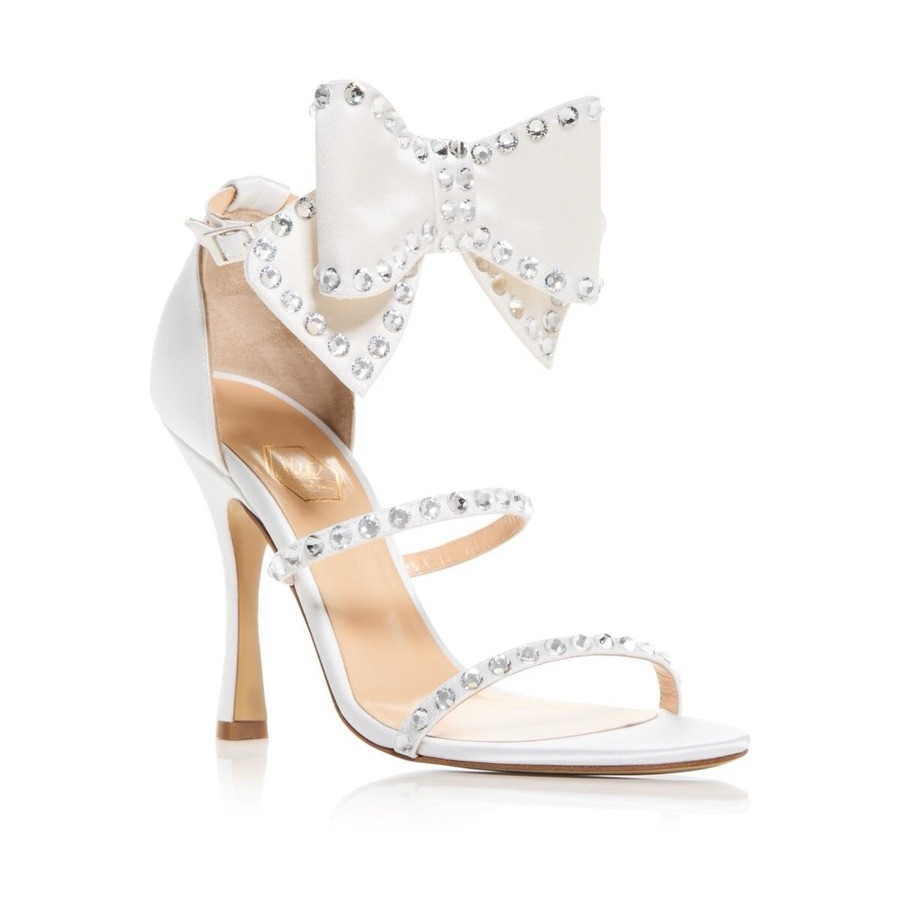 Nalebe Malika Dimante Ivory Stilleto Bow Heel Size 39.5 Eu Bnwb